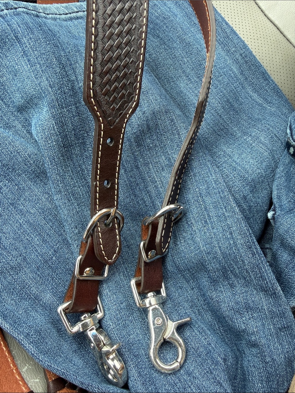 Nocona Brown Basket Weave with Texas Star Concho
Suspenders - SZ M - Picture 10 of 11